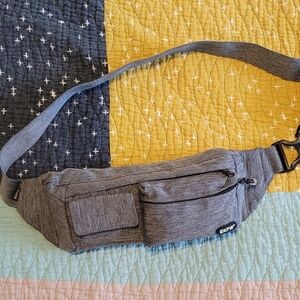 Gray Waist Pack Unisex with Elastic Waistband